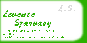 levente szarvasy business card